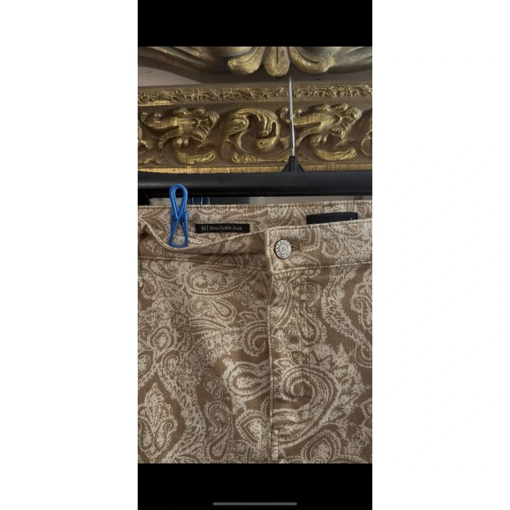 Talbots Curvy Slim Ankle Jeans in Star Paisley Size 16 - Picture 9 of 12